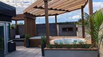 Creation d'un espace Spa sur le toit par Covem Construction