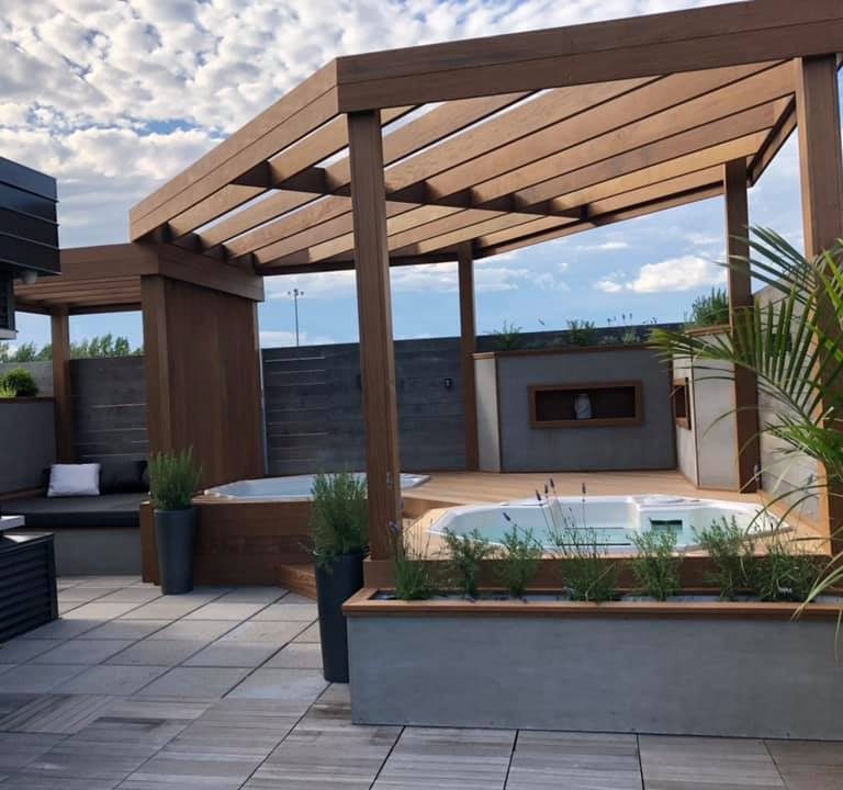 Creation d'un espace Spa sur le toit par Covem Construction